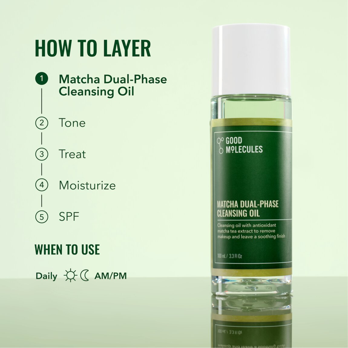 Good Molecules Matcha Dual-Phase Cleansing Oil 100ml alternative view 5.