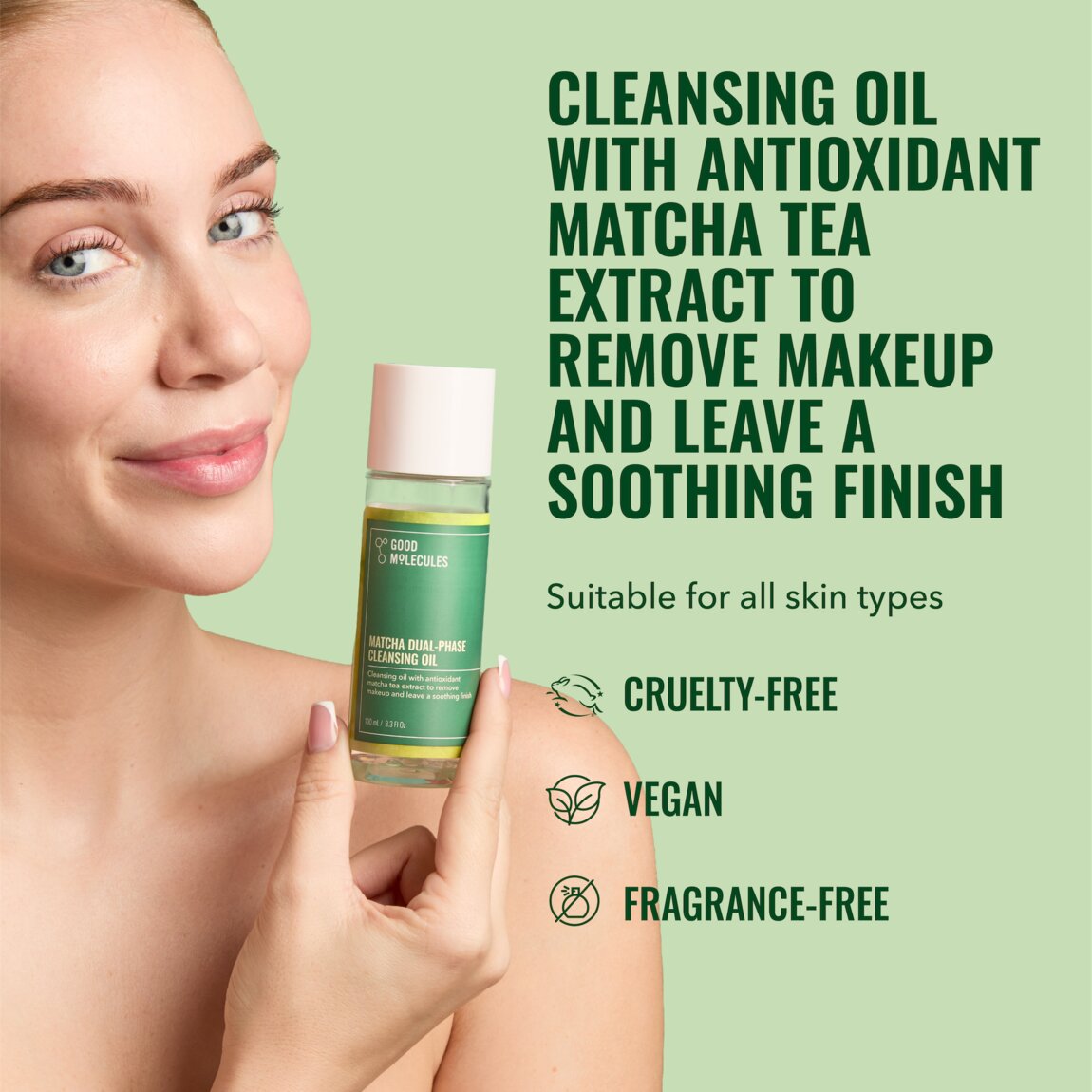 Good Molecules Matcha Dual-Phase Cleansing Oil 100ml alternative view 2.